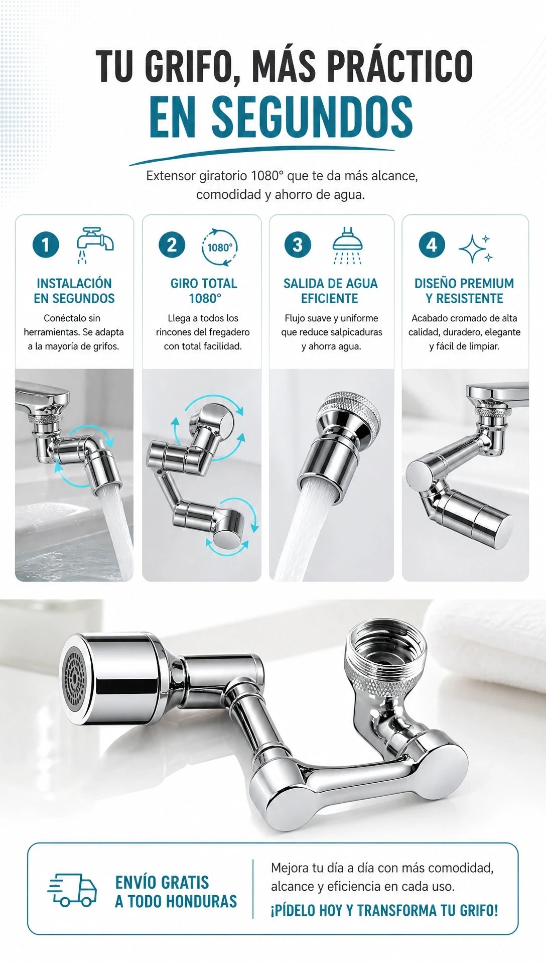 LLAVE GRIFO ROTACION 1080° GRADOS