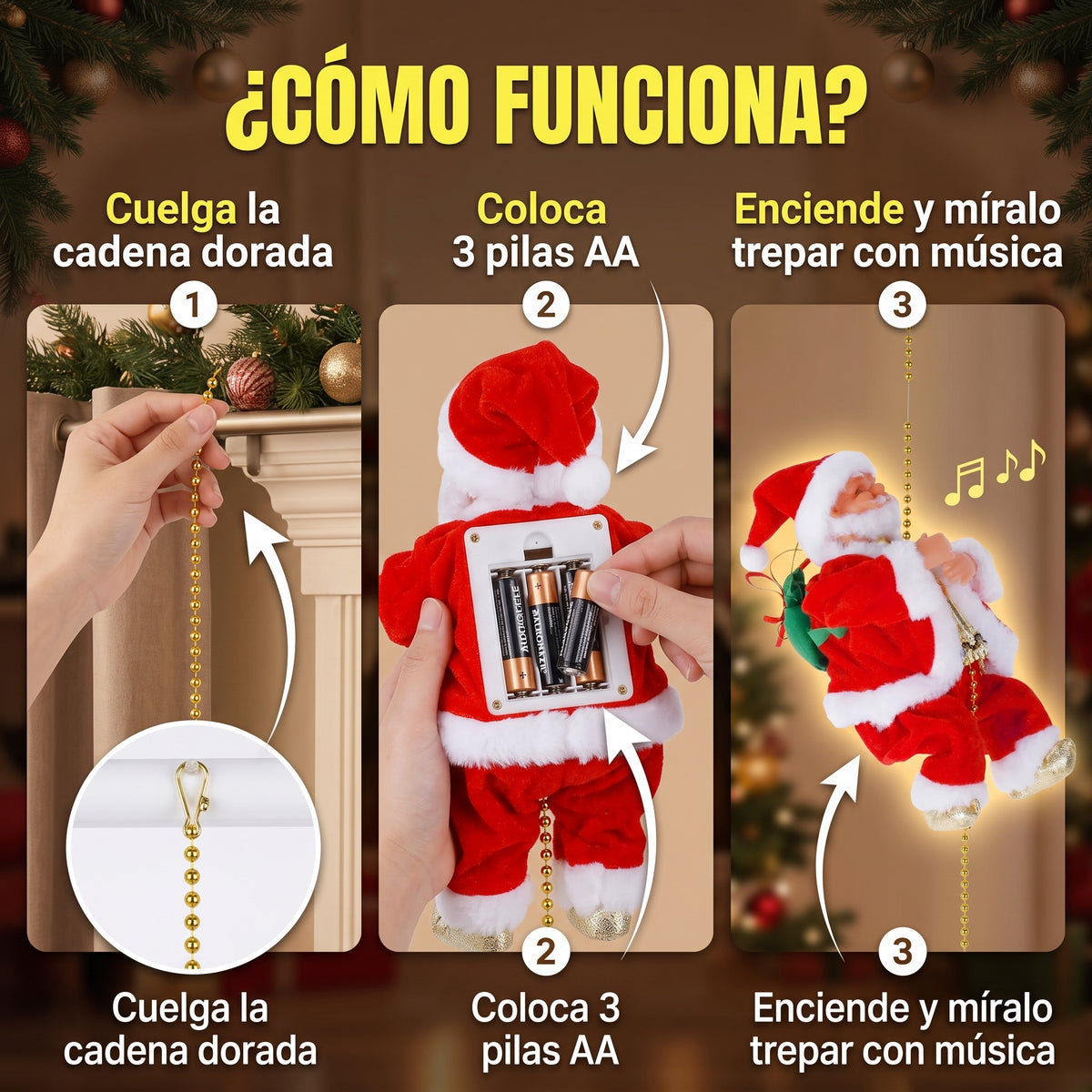Cómo funciona el Santa Claus trepador